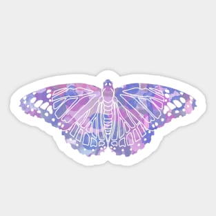 Butterfly Design in Purples Paint Strokes Pattern 1 Sticker